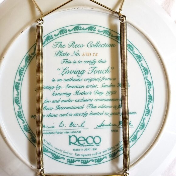 Loving Touch by Sandra Kuck collector plate # 2731 sk - Picture 5 of 5